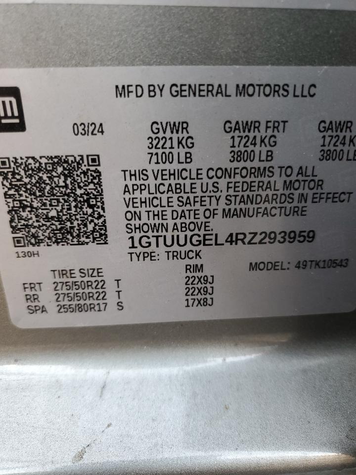 2024 GMC SIERRA K1500 DENALI VIN:1GTUUGEL4RZ293959