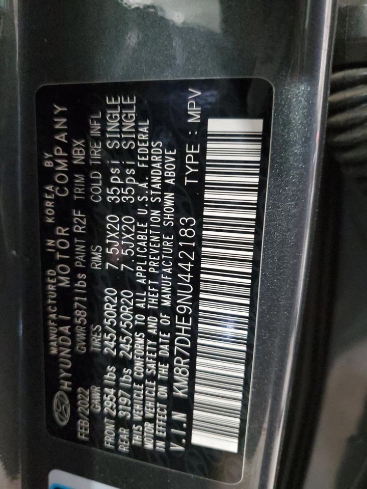 2022 HYUNDAI PALISADE CALLIGRAPHY VIN:KM8R7DHE9NU442183
