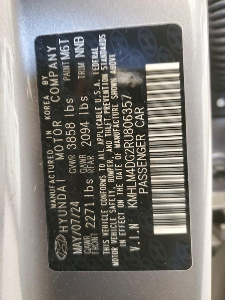 2024 HYUNDAI ELANTRA SEL VIN:KMHLM4DG2RU806357