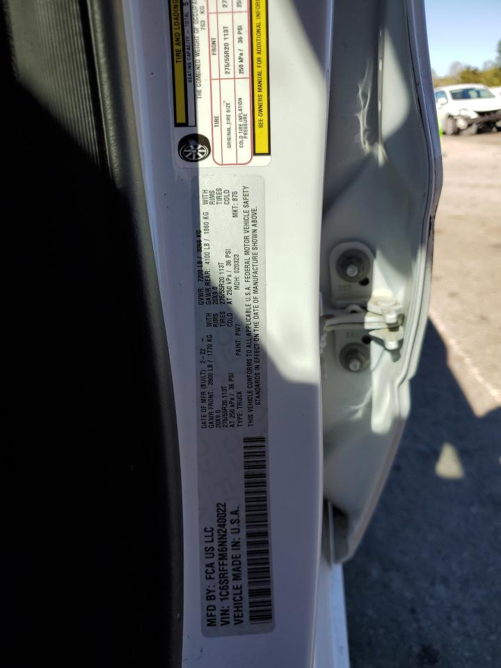 2022 RAM 1500 BIG HORN/LONE STAR VIN:1C6SRFFM6NN240022