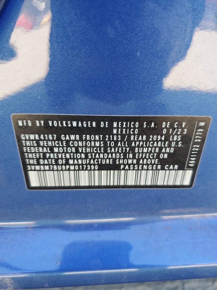 2023 VOLKSWAGEN JETTA SPORT VIN:3VWBM7BU9PM017390
