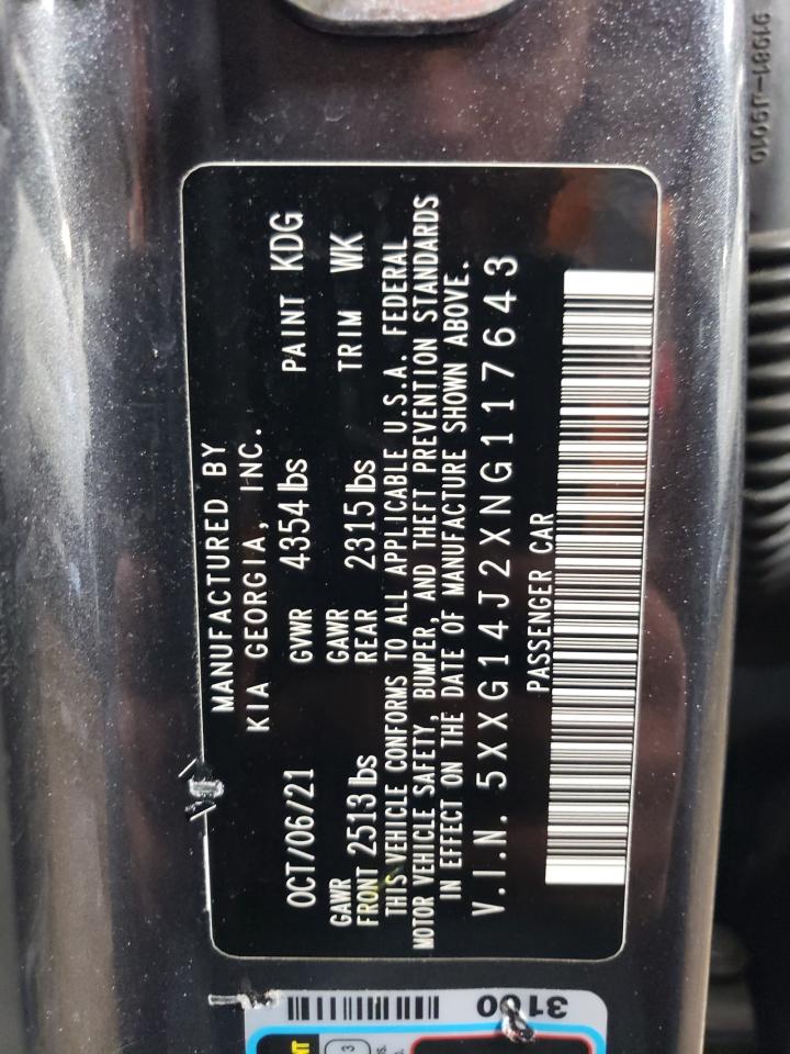 2022 KIA K5 LXS VIN:5XXG14J2XNG117643