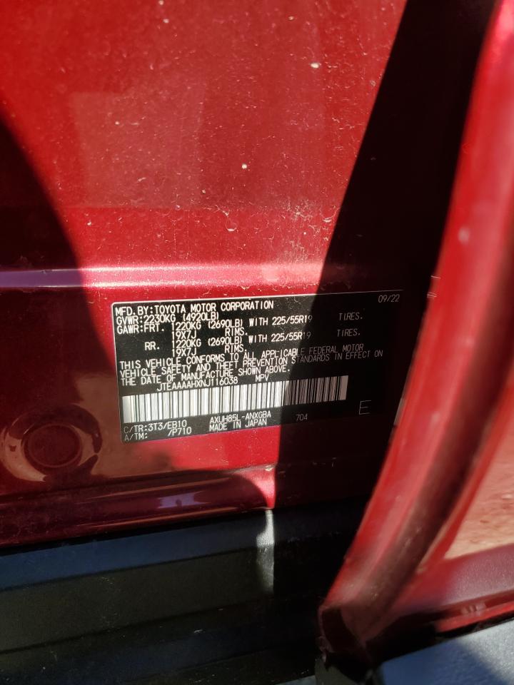 2022 TOYOTA VENZA LE VIN:JTEAAAAHXNJ116038