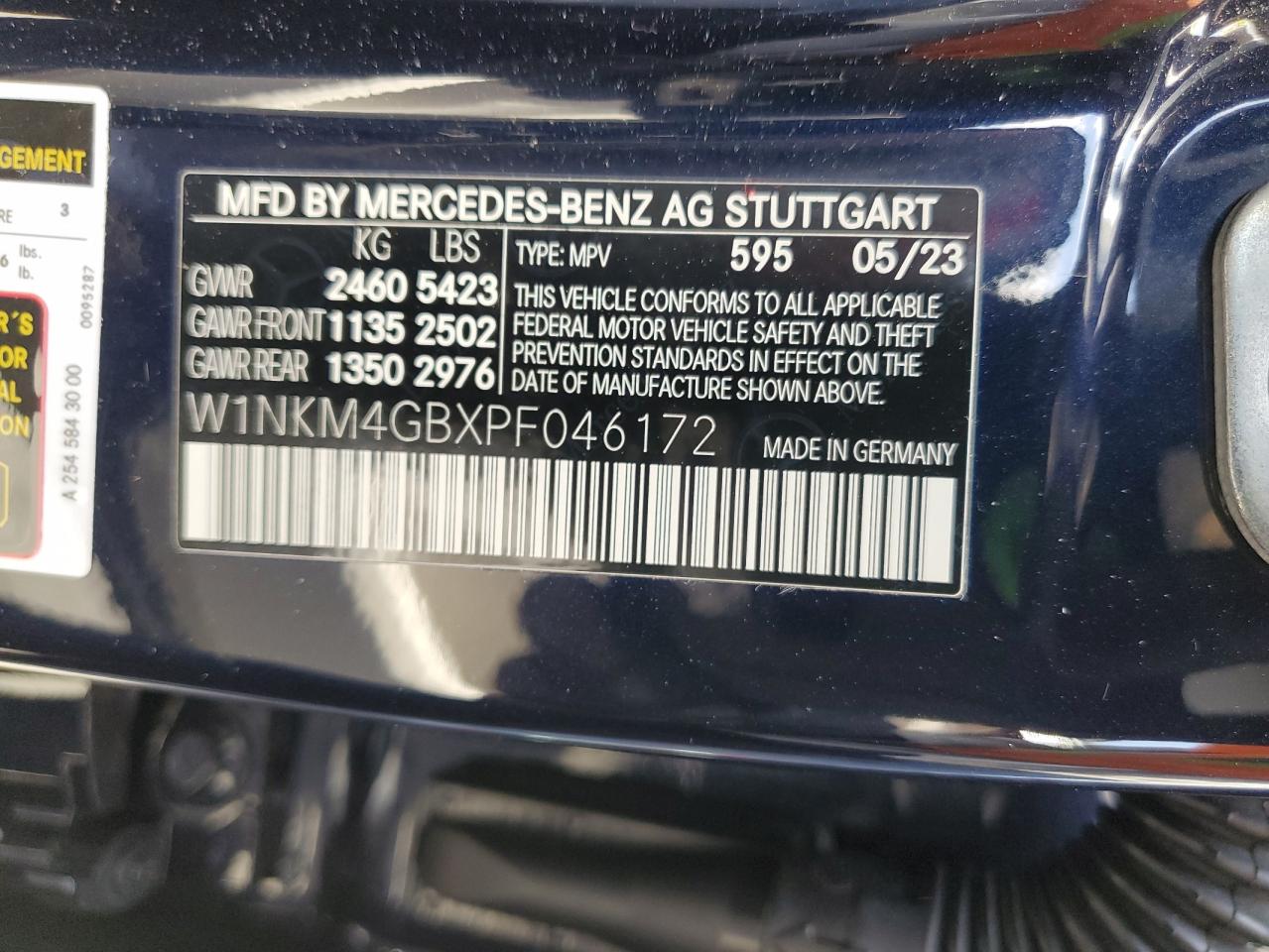 2023 MERCEDES-BENZ GLC 300 VIN:W1NKM4GBXPF046172