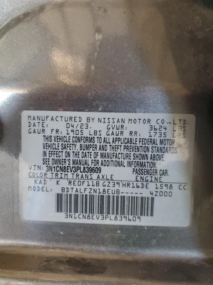 2023 NISSAN VERSA SV VIN:3N1CN8EV3PL839609