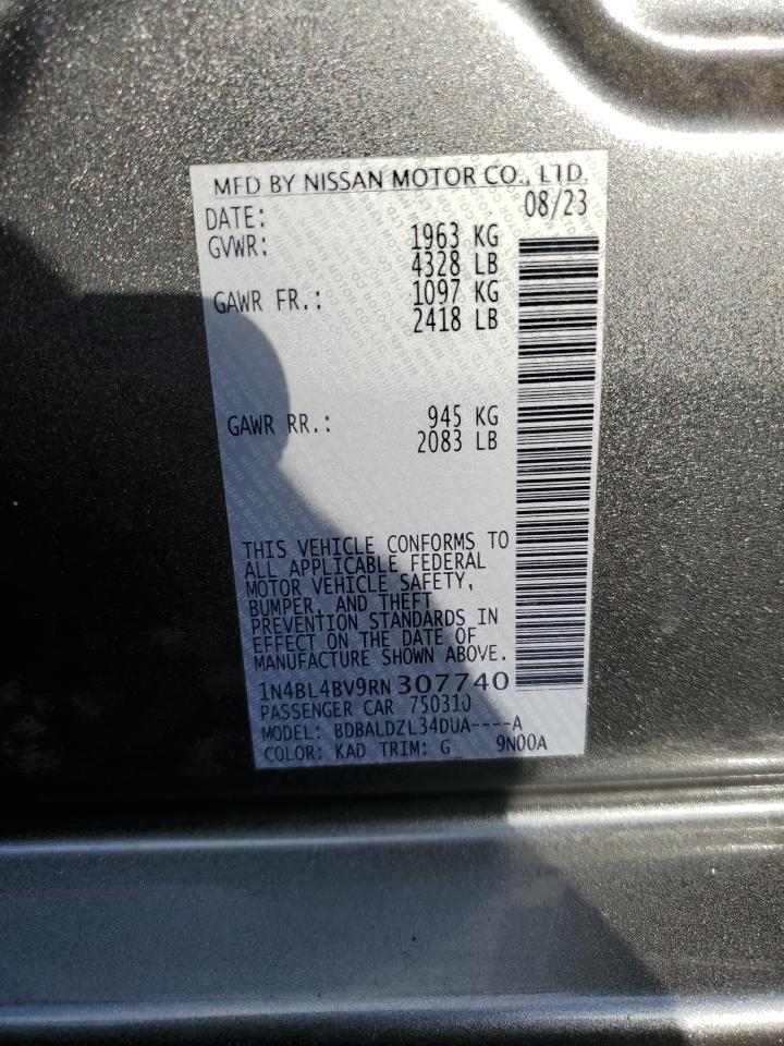 2024 NISSAN ALTIMA S VIN:1N4BL4BV9RN307740