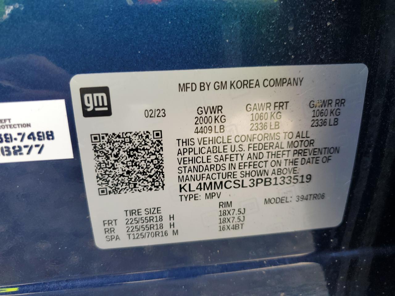 2023 BUICK ENCORE GX PREFERRED VIN:KL4MMCSL3PB133519