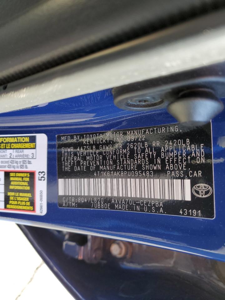 2023 TOYOTA CAMRY XSE VIN:4T1K61AK8PU095483