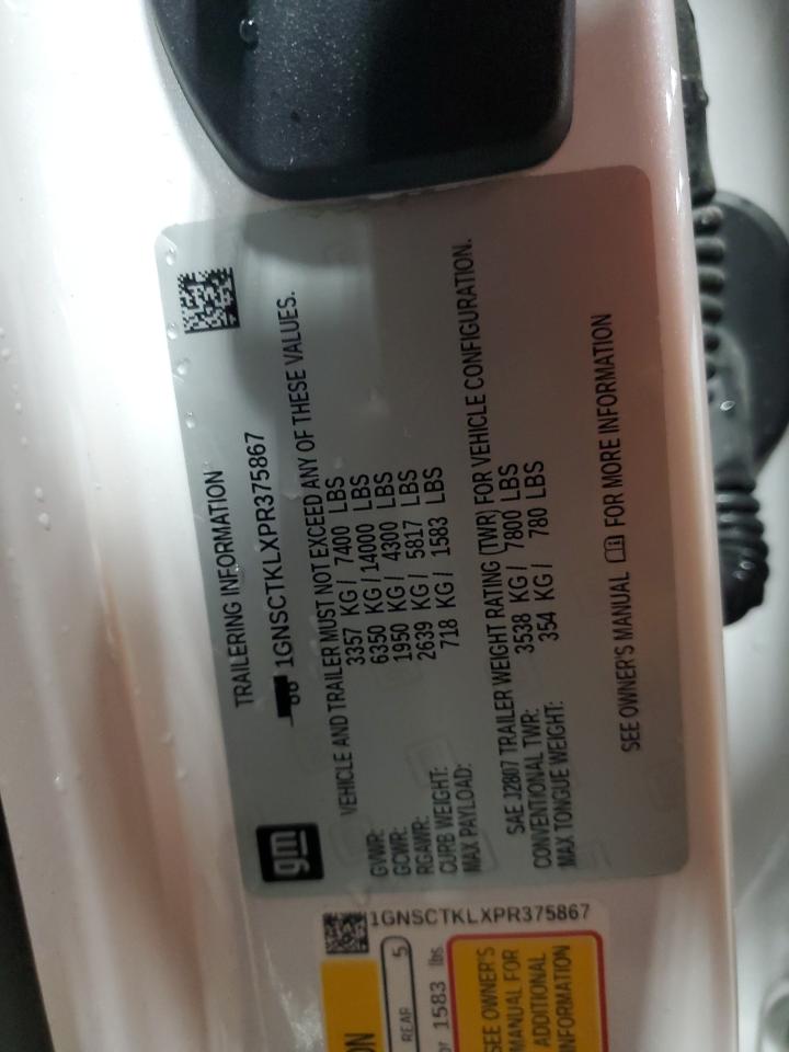 2023 CHEVROLET TAHOE C1500 HIGH COUNTRY VIN:1GNSCTKLXPR375867