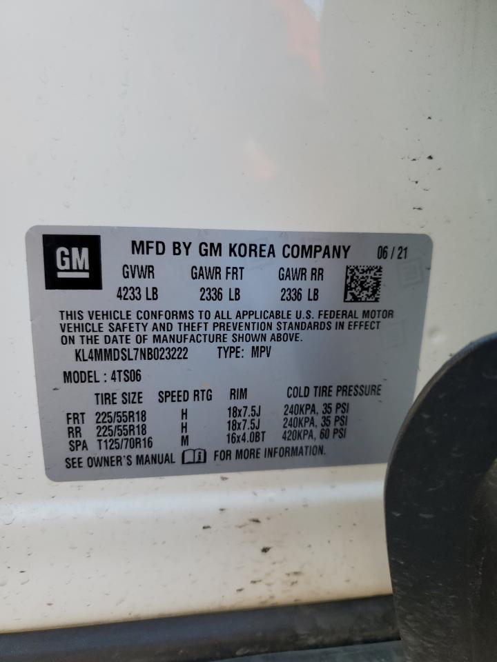 2022 BUICK ENCORE GX SELECT VIN:KL4MMDSL7NB023222