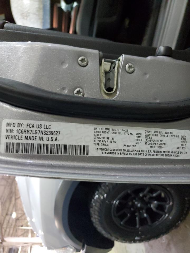 2022 RAM 1500 CLASSIC SLT VIN:1C6RR7LG7NS239627