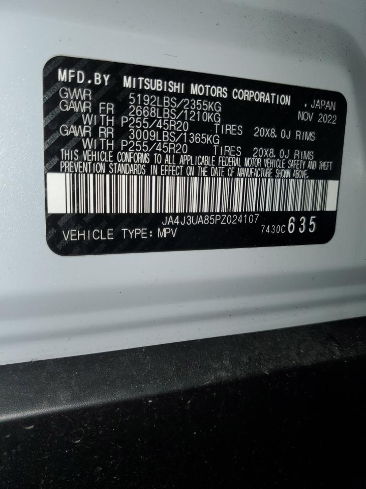 2023 MITSUBISHI OUTLANDER SE VIN:JA4J3UA85PZ024107