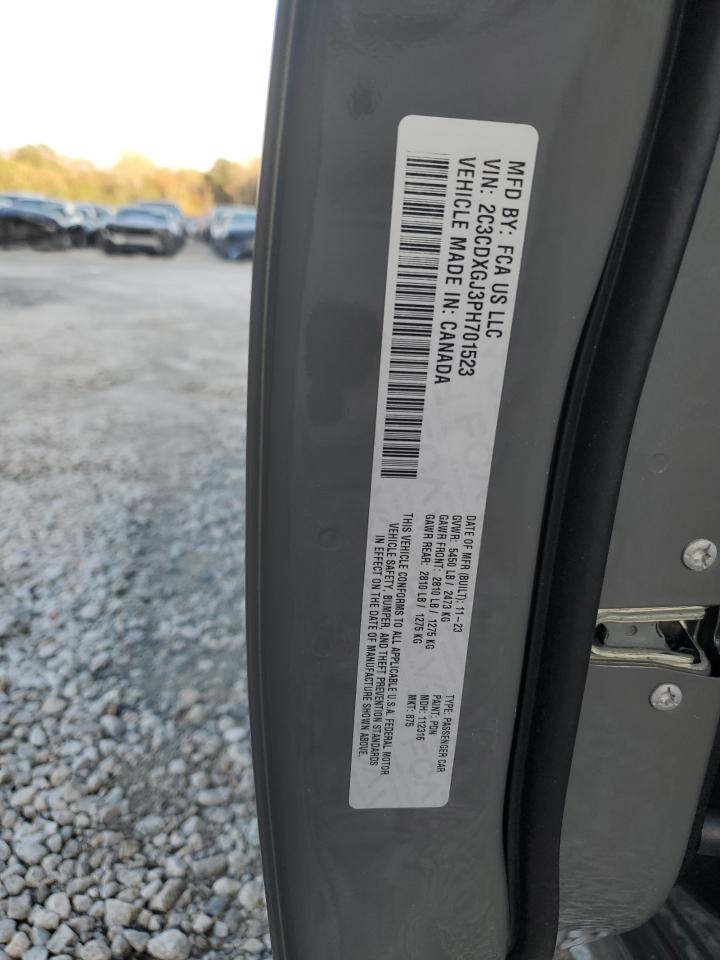 2023 DODGE CHARGER SCAT PACK VIN:2C3CDXGJ3PH701523