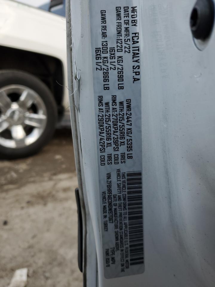 2022 RAM PROMASTER CITY TRADESMAN VIN:ZFBHRFAB3N6W97067