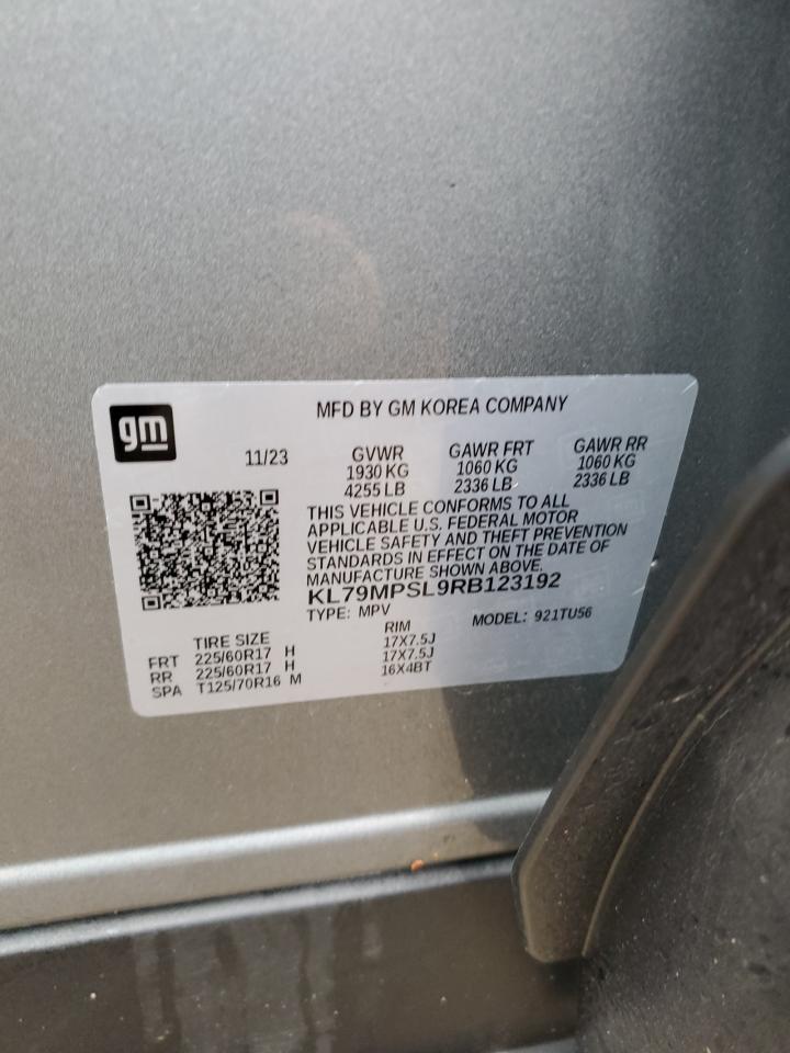 2024 CHEVROLET TRAILBLAZER LT VIN:KL79MPSL9RB123192