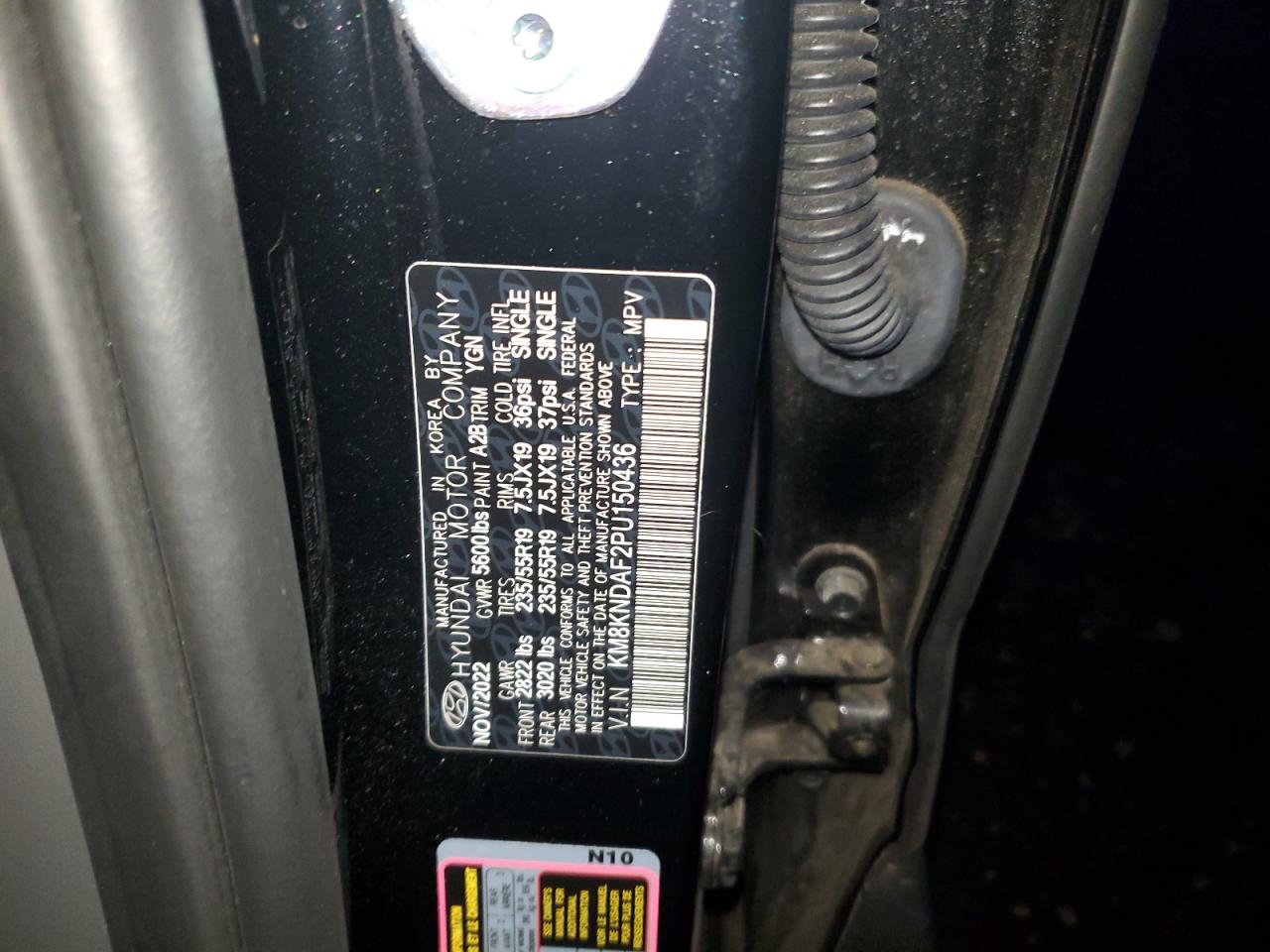 2023 HYUNDAI IONIQ 5 SEL VIN:KM8KNDAF2PU150436