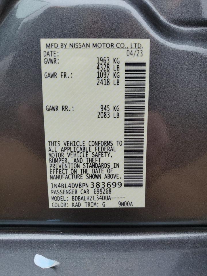 2023 NISSAN ALTIMA SV VIN:1N4BL4DV8PN383699