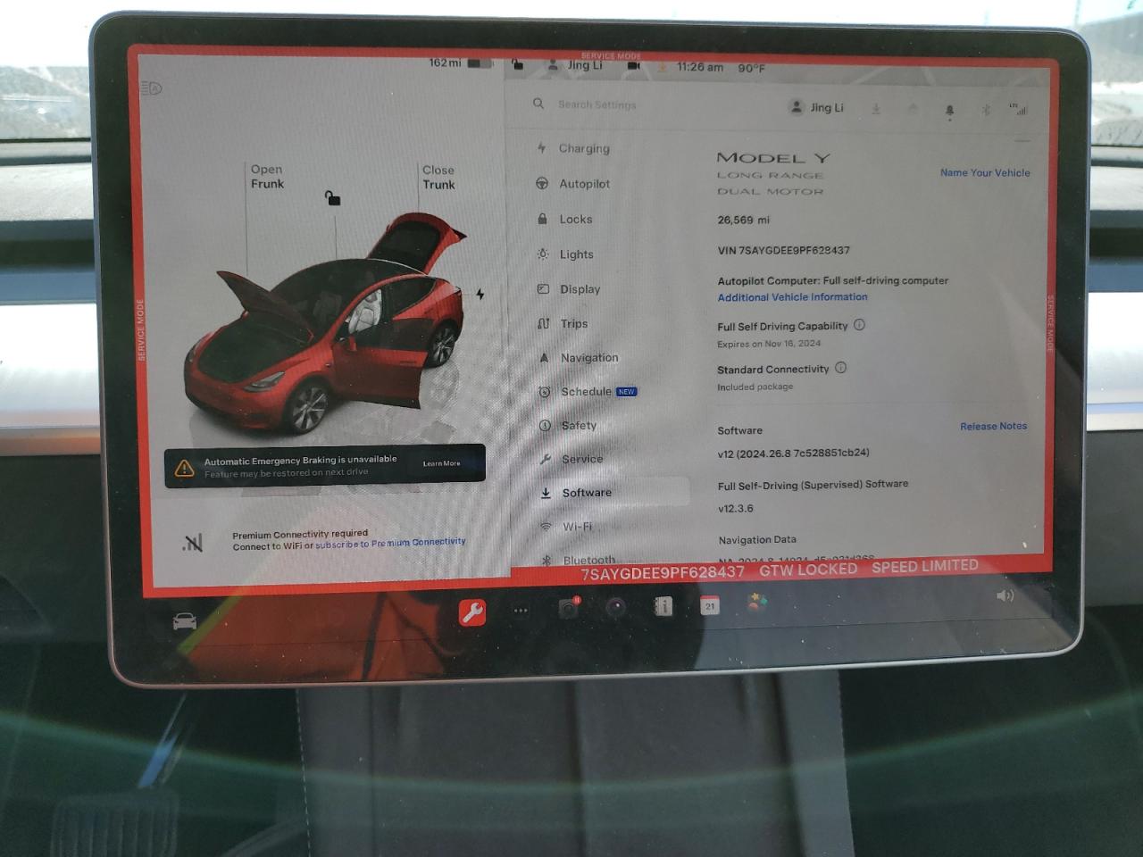 2023 TESLA MODEL Y VIN:7SAYGDEE9PF628437
