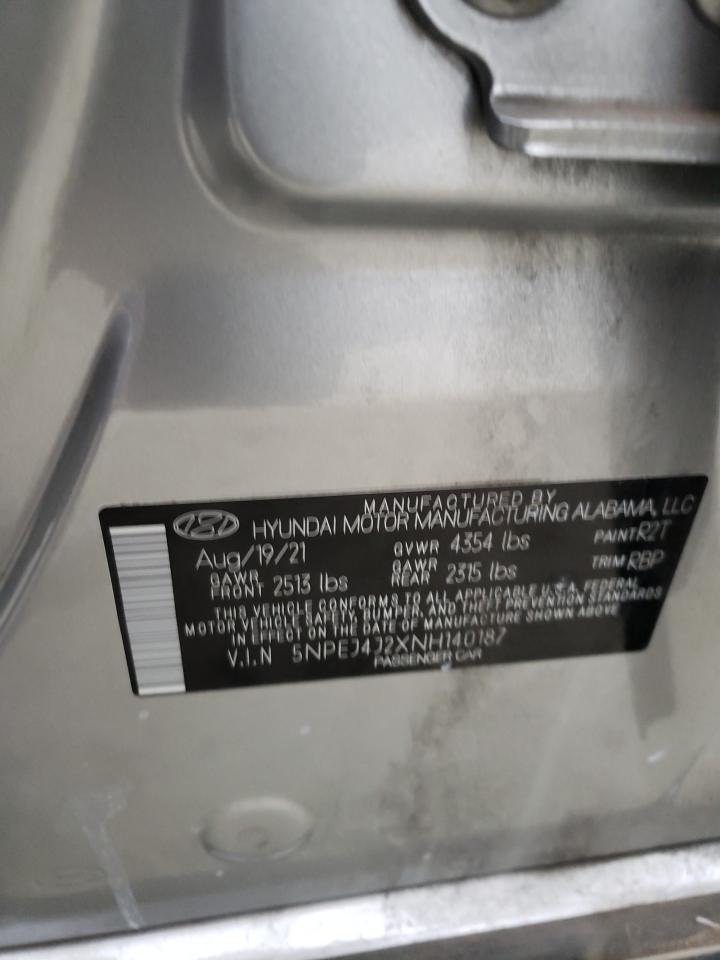 2022 HYUNDAI SONATA SEL PLUS VIN:5NPEJ4J2XNH140187