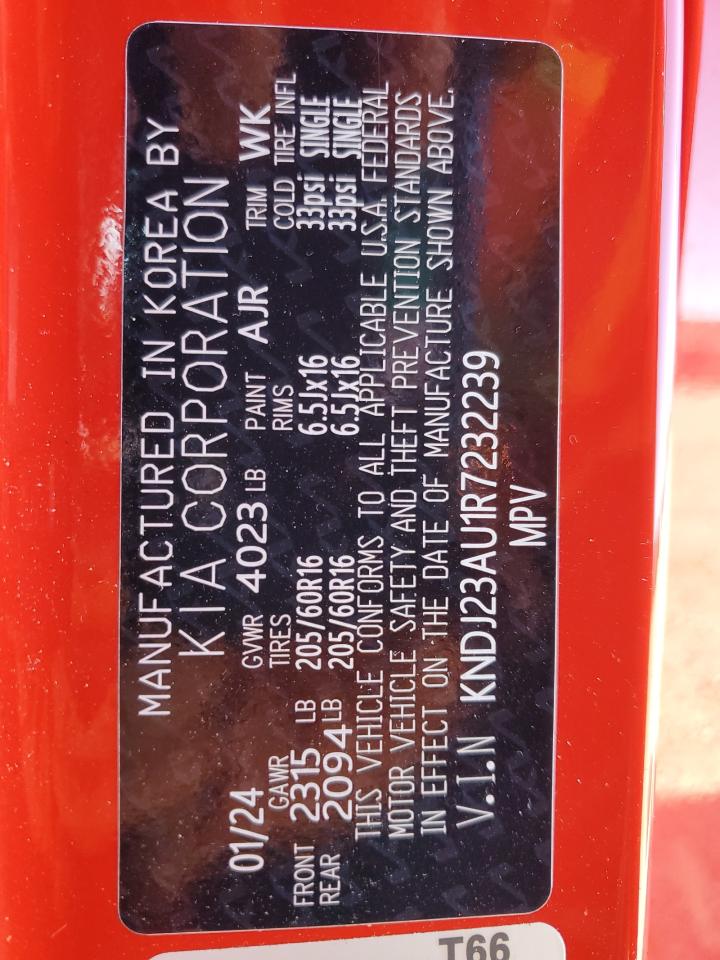 2024 KIA SOUL LX VIN:KNDJ23AU1R7232239