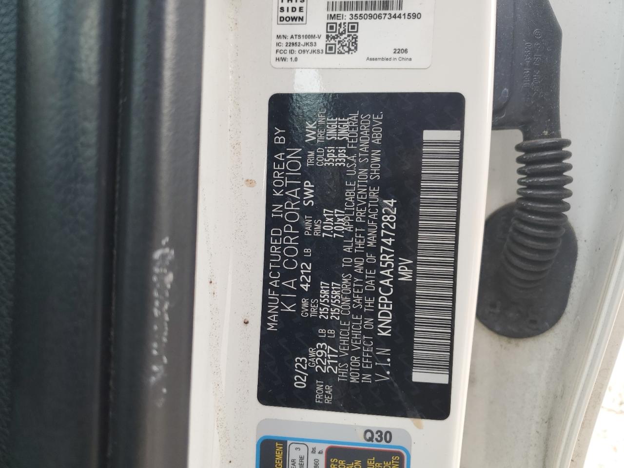 2024 KIA SELTOS LX VIN:KNDEPCAA5R7472824