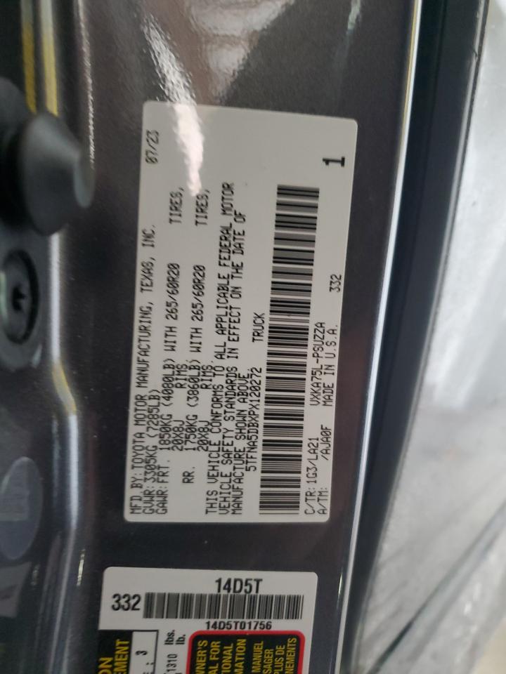 2023 TOYOTA TUNDRA CREWMAX PLATINUM VIN:5TFNA5DBXPX120272
