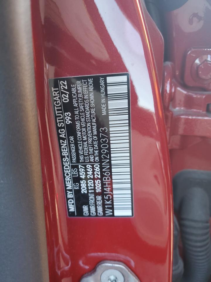 2022 MERCEDES-BENZ CLA 250 4MATIC VIN:W1K5J4HB6NN290373