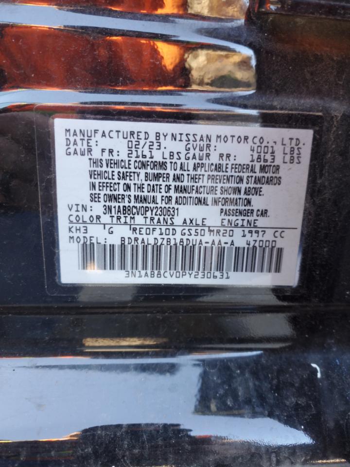2023 NISSAN SENTRA SV VIN:3N1AB8CV0PY230631