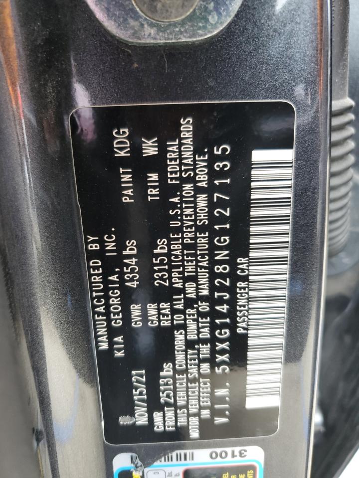2022 KIA K5 LXS VIN:5XXG14J28NG127135
