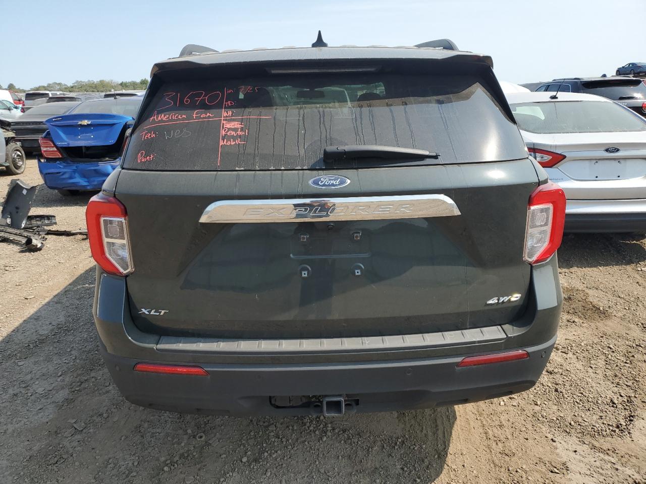 2022 FORD EXPLORER XLT VIN:1FMSK8DH4NGC09320