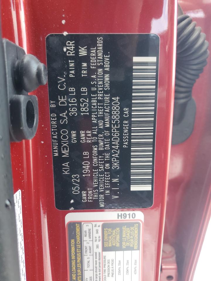 2023 KIA RIO LX VIN:3KPA24AD6PE588804