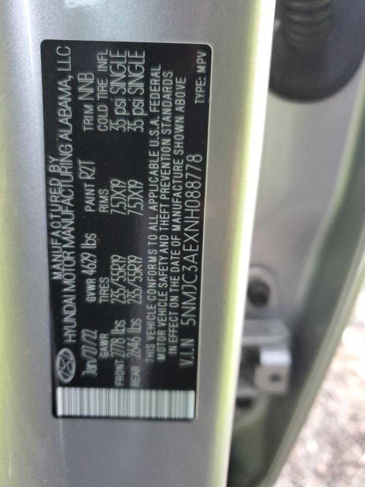 2022 HYUNDAI TUCSON SEL VIN:5NMJC3AEXNH088778