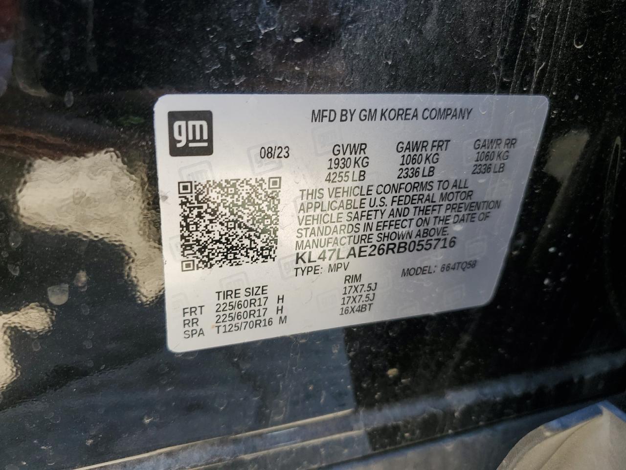 2024 BUICK ENVISTA PREFERRED VIN:KL47LAE26RB055716