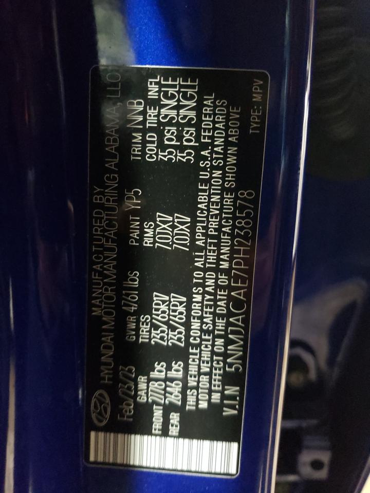 2023 HYUNDAI TUCSON SE VIN:5NMJACAE7PH238578