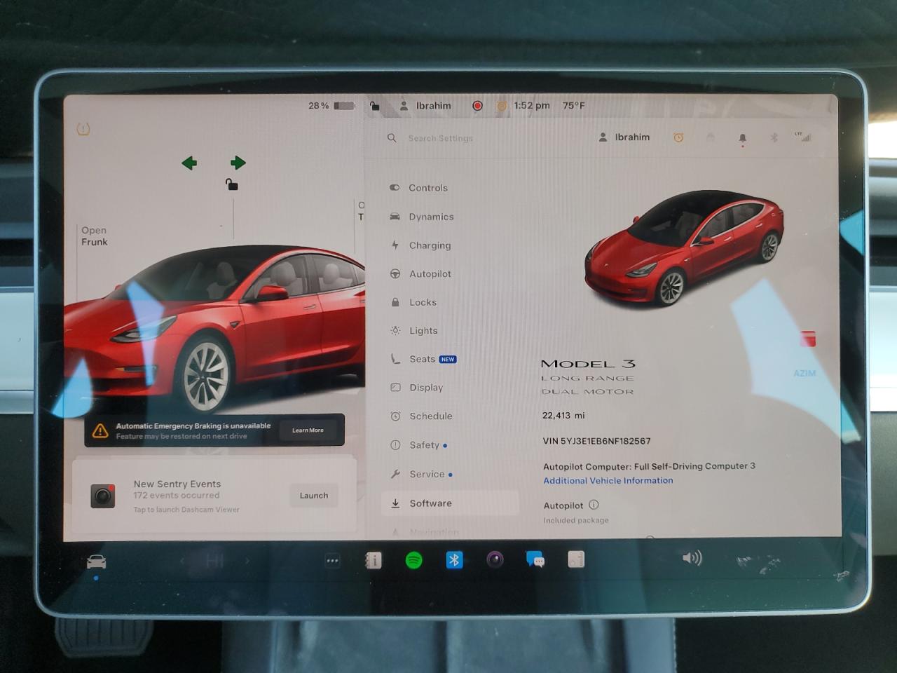 2022 TESLA MODEL 3  VIN:5YJ3E1EB6NF182567