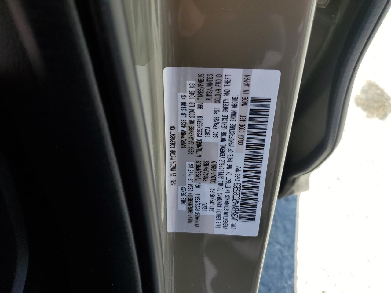 2024 MAZDA CX-5 CARBON TURBO VIN:JM3KFBAY4R0385963 – VIN Public