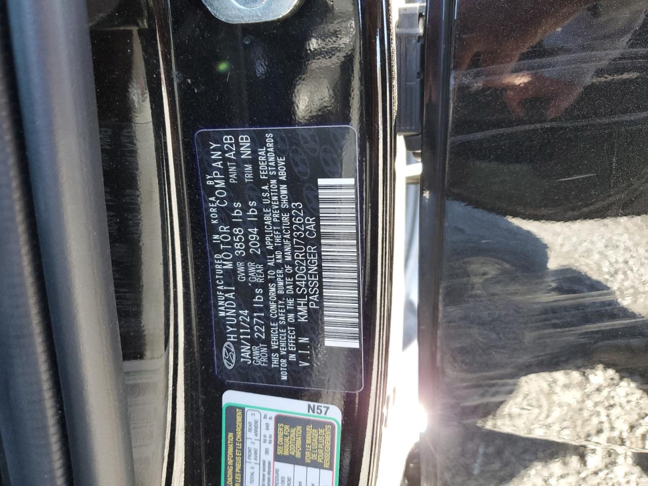 2024 HYUNDAI ELANTRA SEL VIN:KMHLS4DG2RU732623