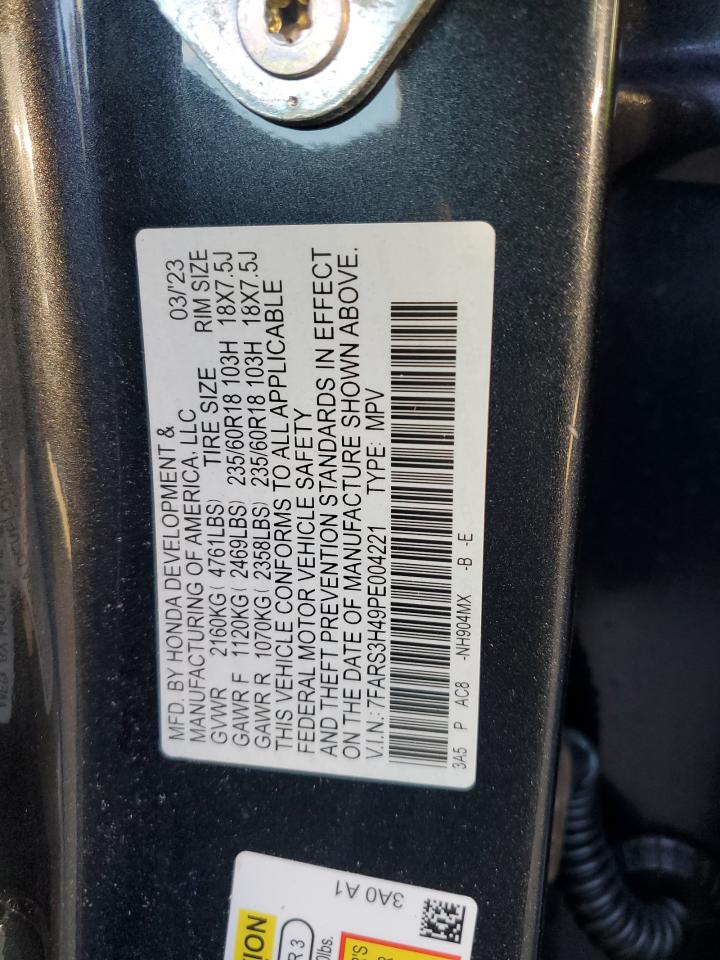 2023 HONDA CR-V EX VIN:7FARS3H49PE004221