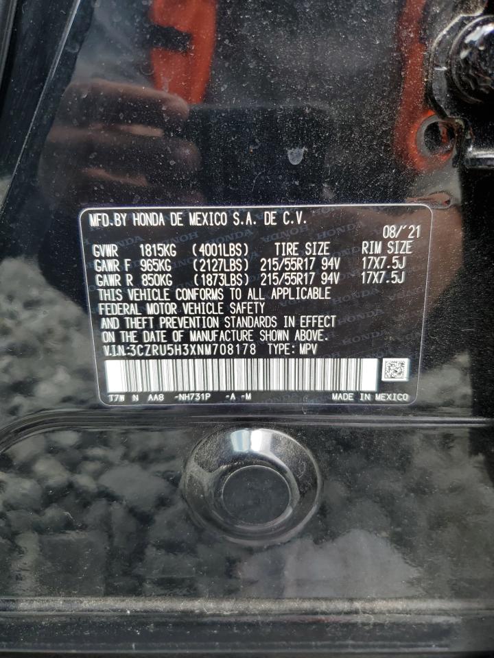 2022 HONDA HR-V LX VIN:3CZRU5H3XNM708178