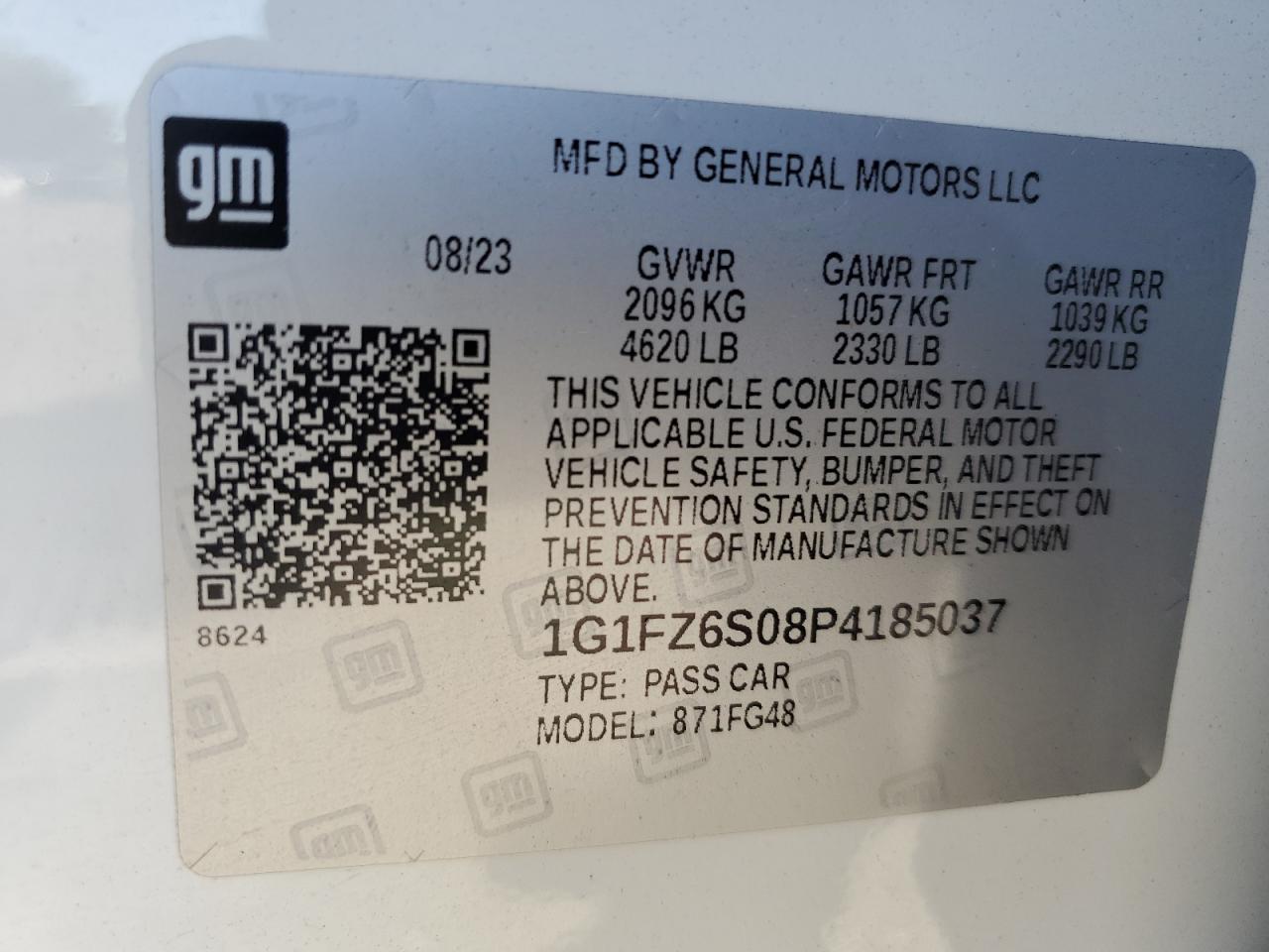 2023 CHEVROLET BOLT EUV PREMIER VIN:1G1FZ6S08P4185037