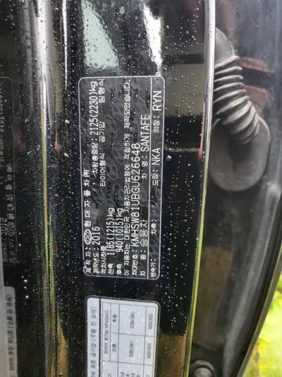 2016 Hyundai Santa FE KMHSW81UBGU626648 VIN:KMHSW81UBGU626648