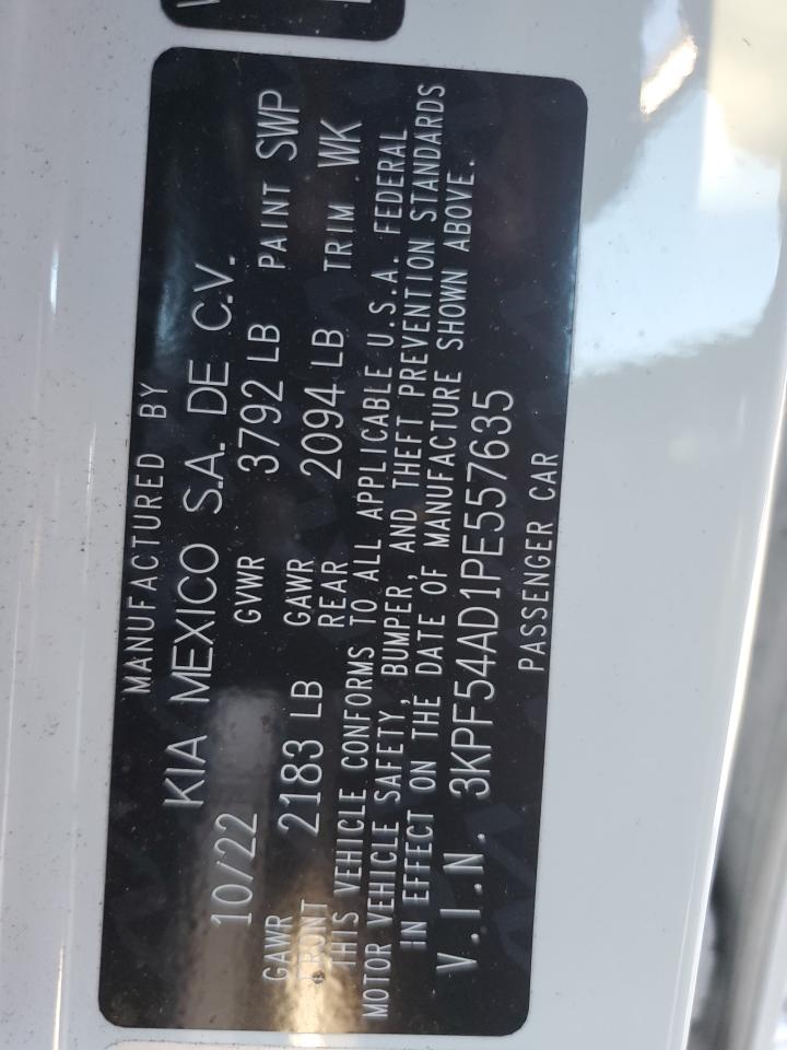 2023 KIA FORTE GT LINE VIN:3KPF54AD1PE557635