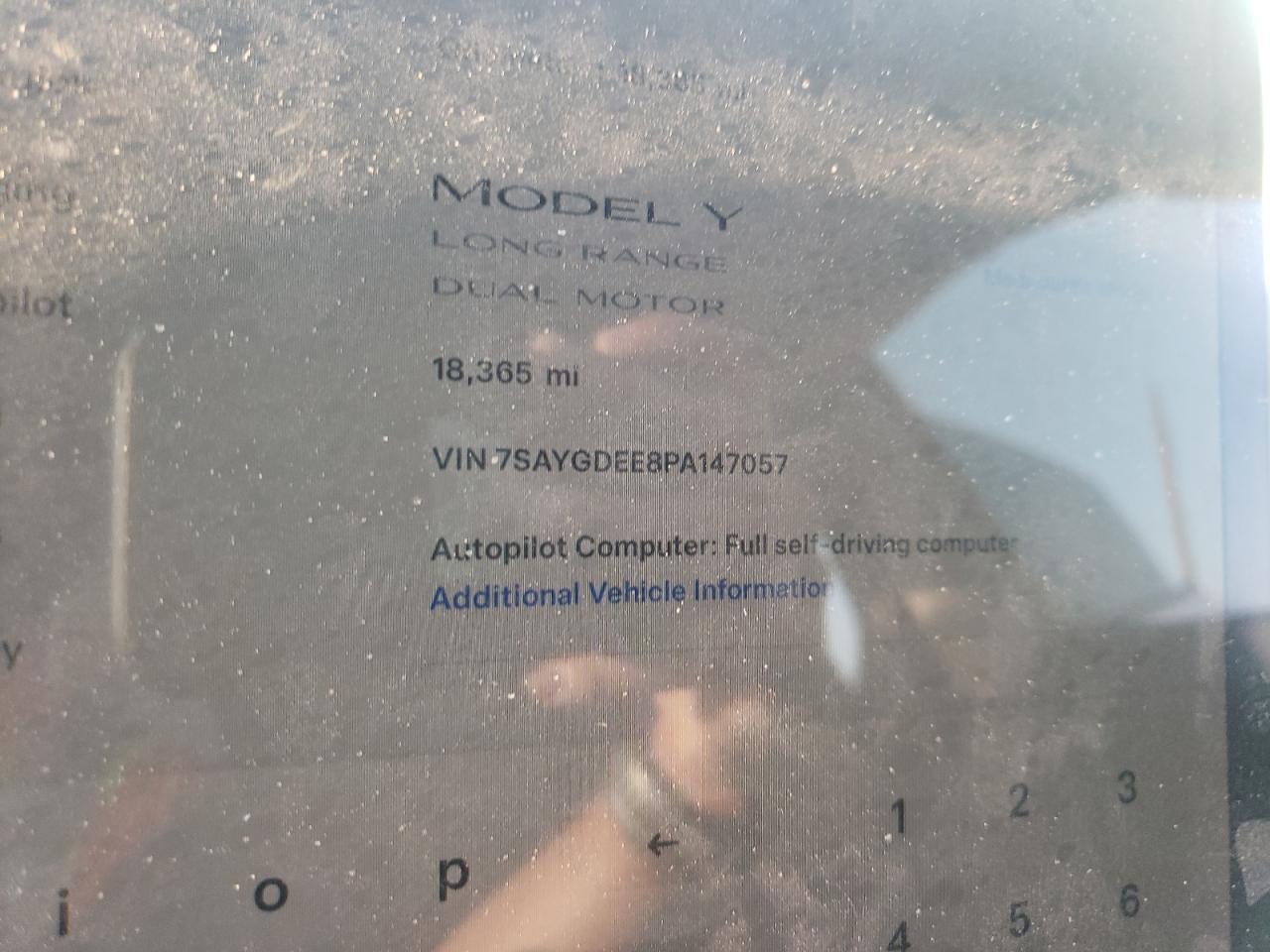 2023 TESLA MODEL Y  VIN:7SAYGDEE8PA147057