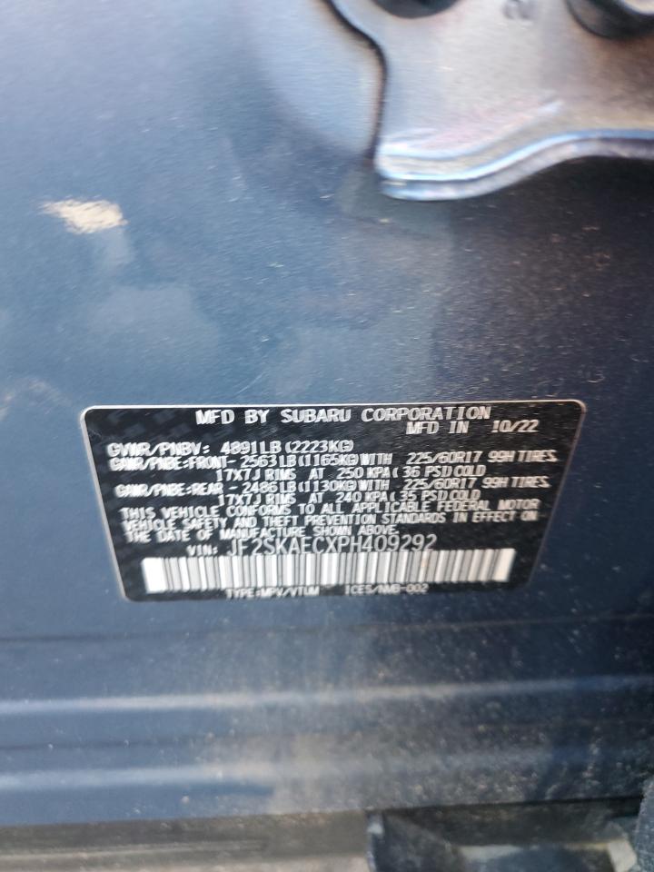 2023 SUBARU FORESTER PREMIUM VIN:JF2SKAECXPH409292