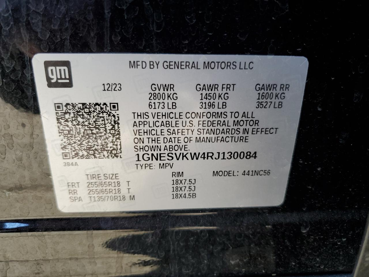 2024 CHEVROLET TRAVERSE LIMITED LT VIN:1GNESVKW4RJ130084