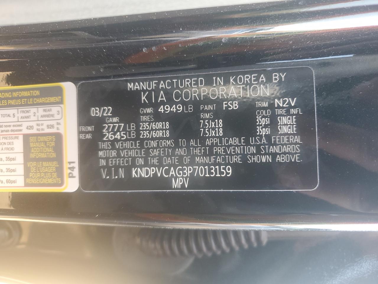 2023 KIA SPORTAGE EX VIN:KNDPVCAG3P7013159