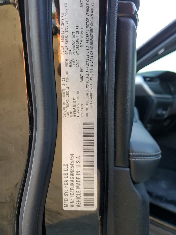 2022 JEEP GRAND CHEROKEE L LAREDO VIN:1C4RJKAG9N8545764