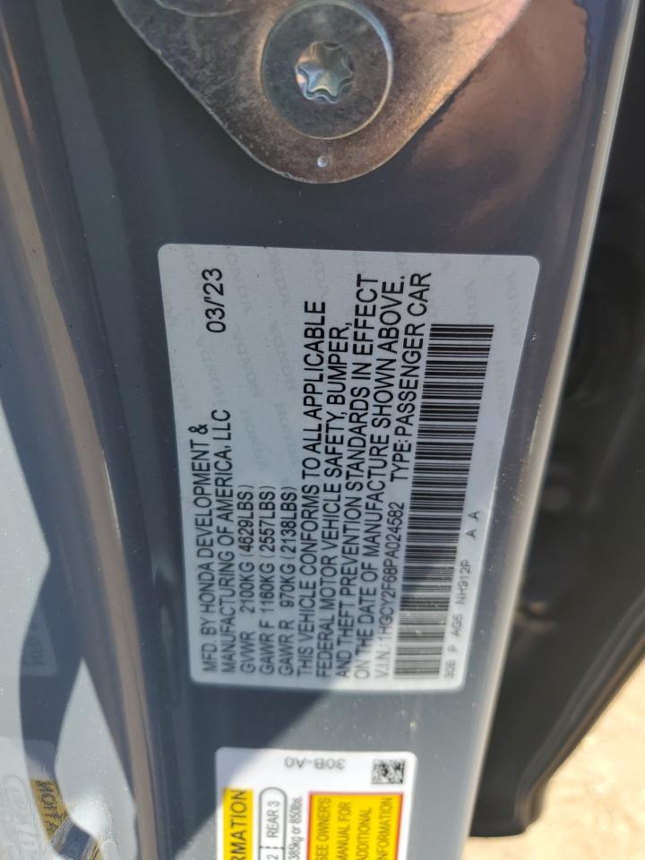 2023 HONDA ACCORD HYBRID EXL VIN:1HGCY2F68PA024582