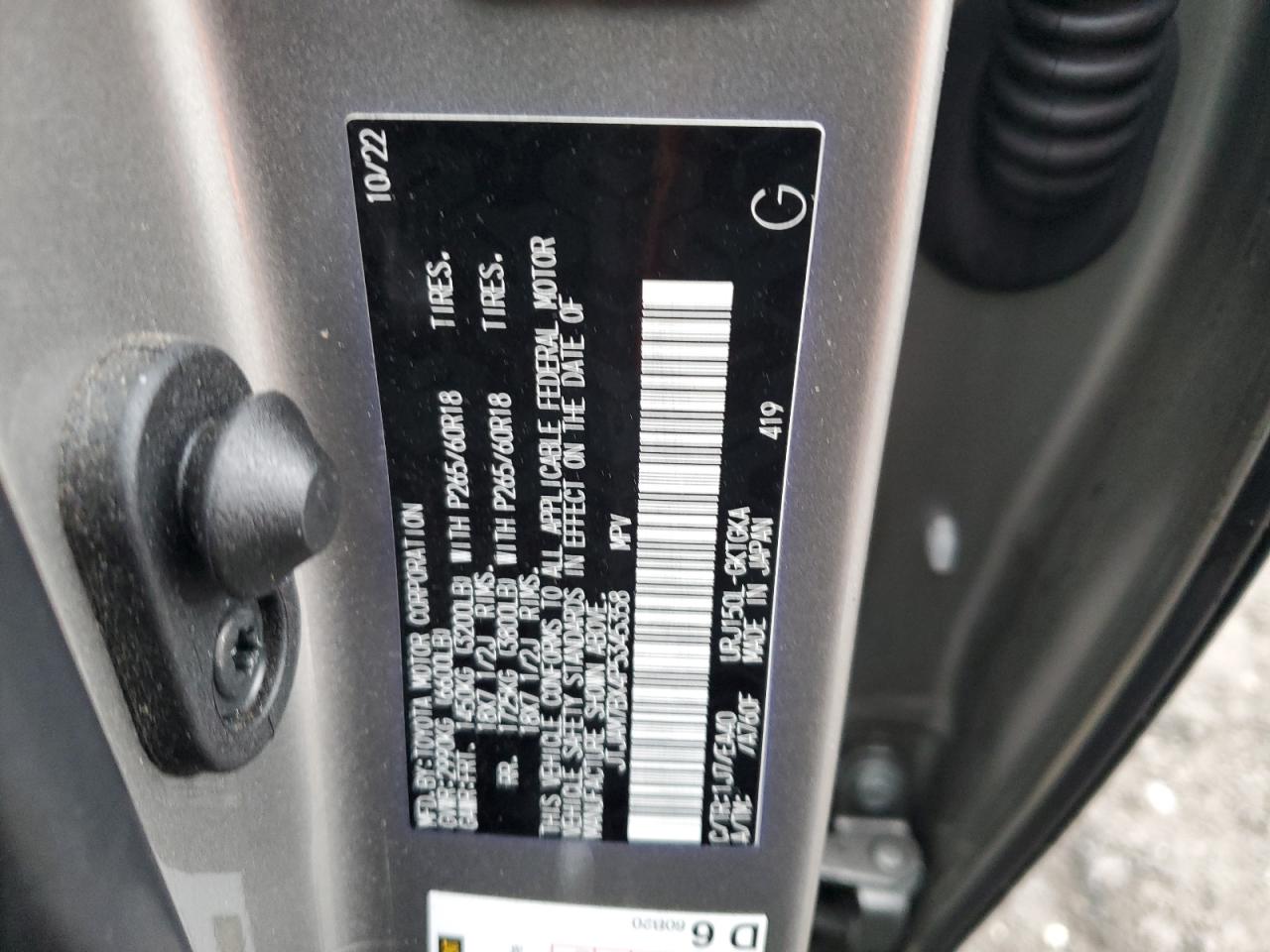 2023 LEXUS GX 460 VIN:JTJAM7BX4P5345358