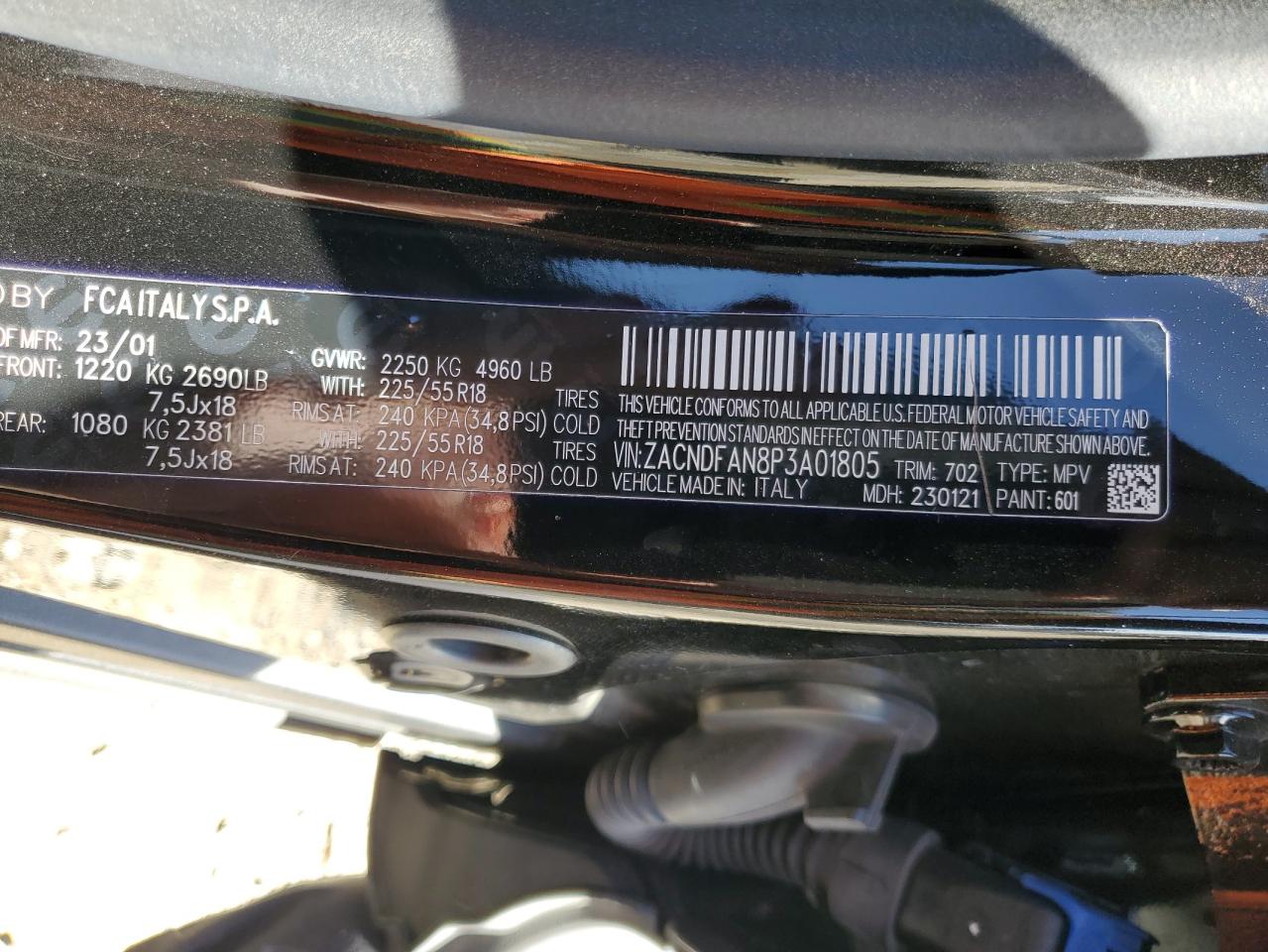 2023 DODGE HORNET GT VIN:ZACNDFAN8P3A01805